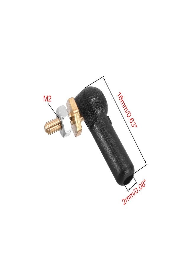HIPICCO 10 PCS 2mm/M2 Linkage End Tie Rod End Metal Ball Head Black for RC Boat Airplane Robot - Image 2